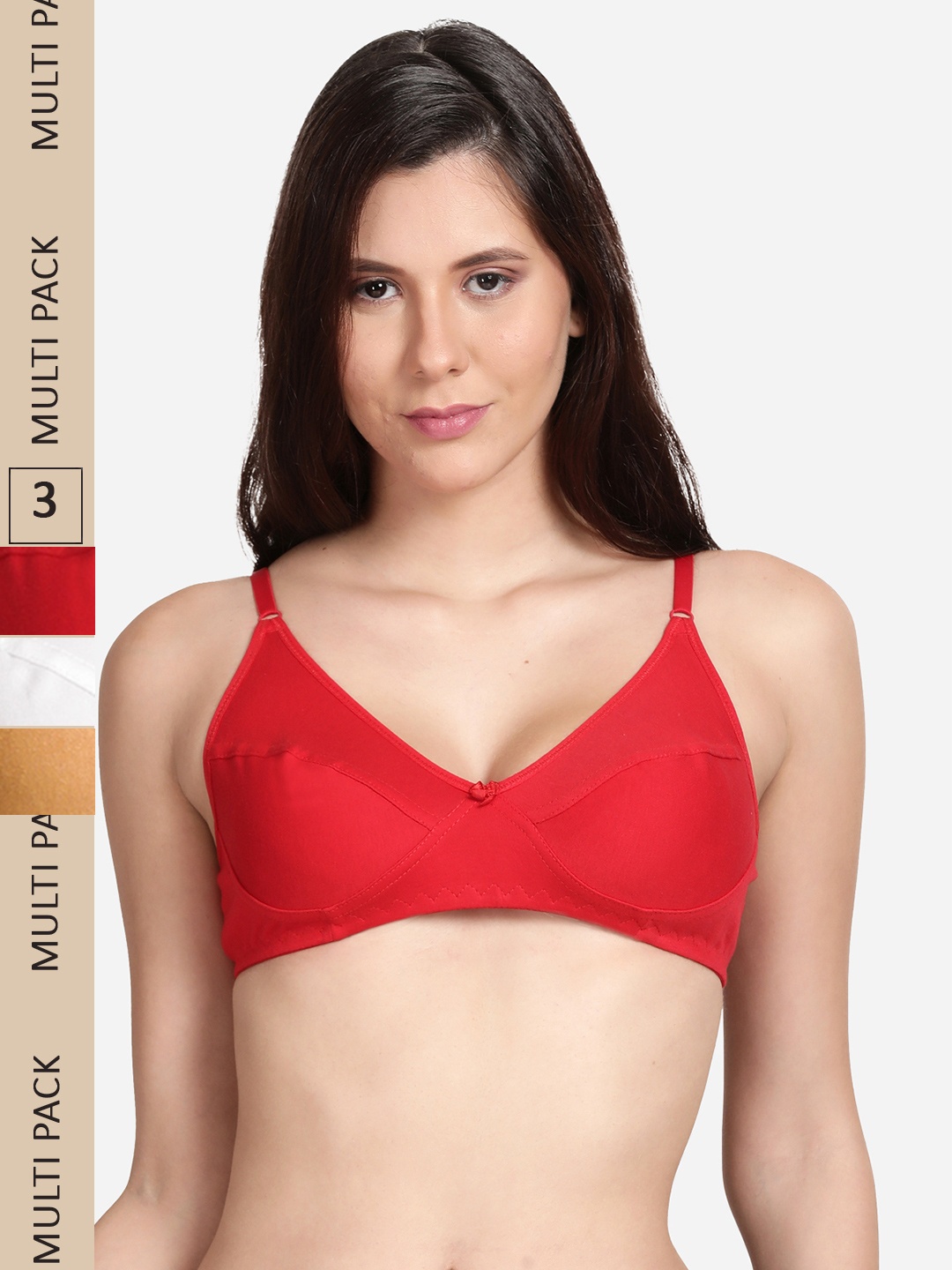 

shyaway Pack Of 3 Non Padded Everyday Bra, Beige