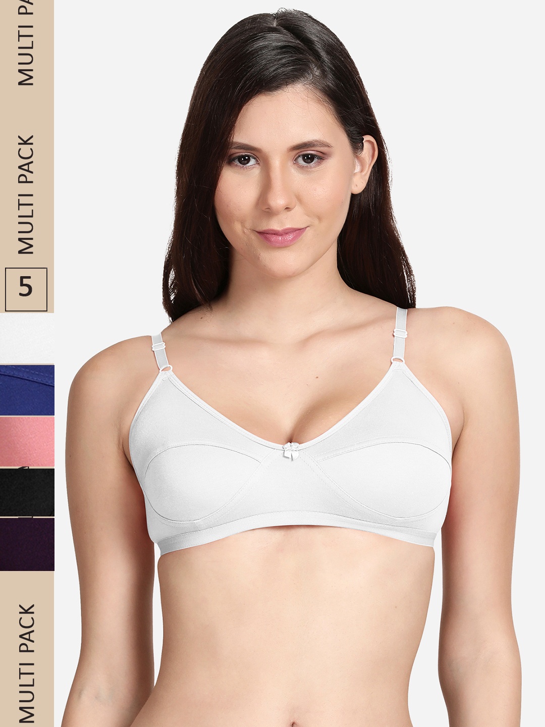

shyaway Pack Of 5 Non Padded Everyday Bra, Pink