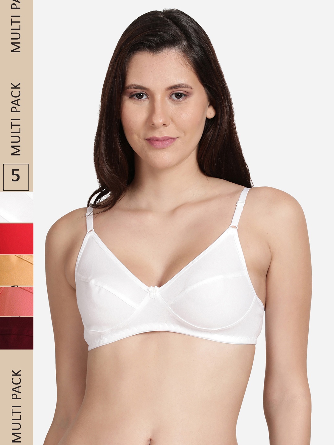 

shyaway Pack Of 5 Non Padded Everyday Bra, Pink