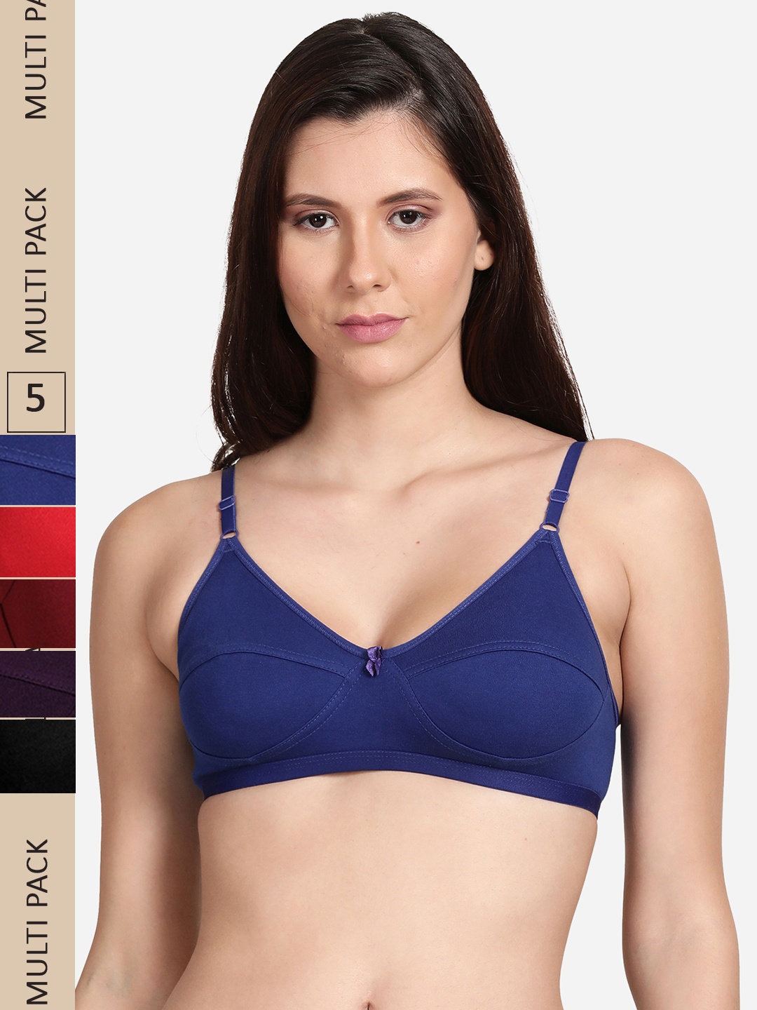 

shyaway Pack Of 5 Non Padded Everyday Bra, Maroon