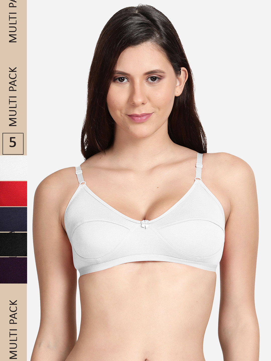 

shyaway Pack Of 5 Non Padded Everyday Bra, Purple