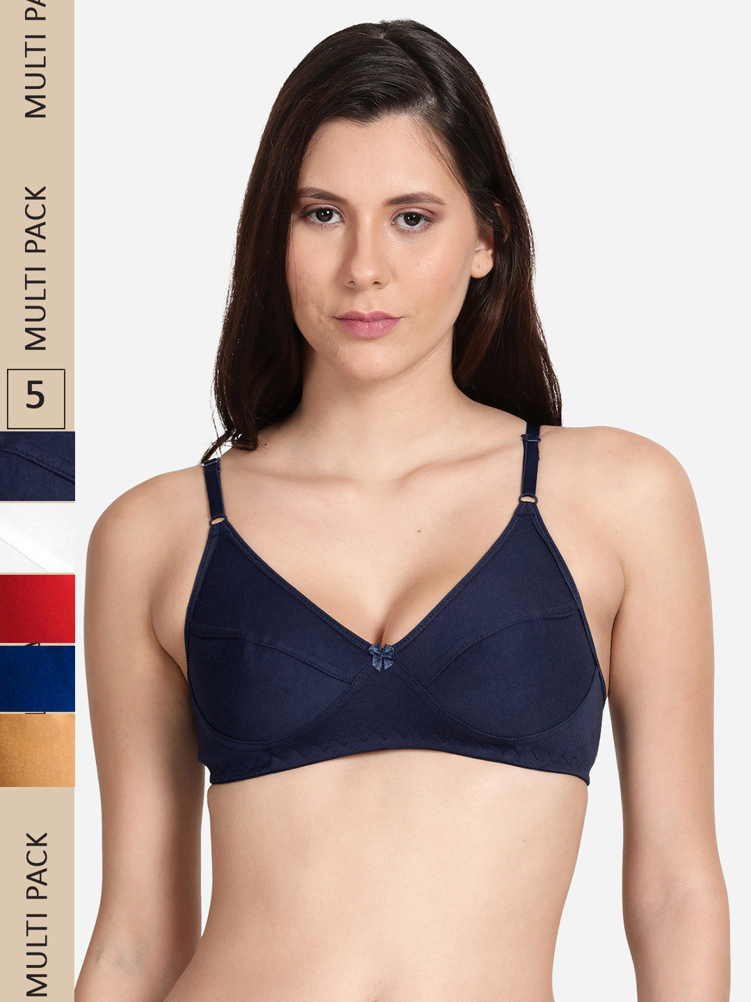 

shyaway Pack Of 5 Non Padded Everyday Bra, Red