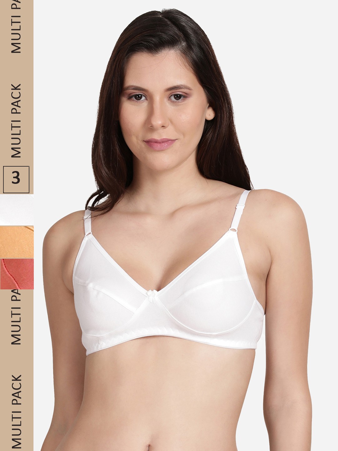 

shyaway Pack Of 3 Non Padded Everyday Bra, Beige
