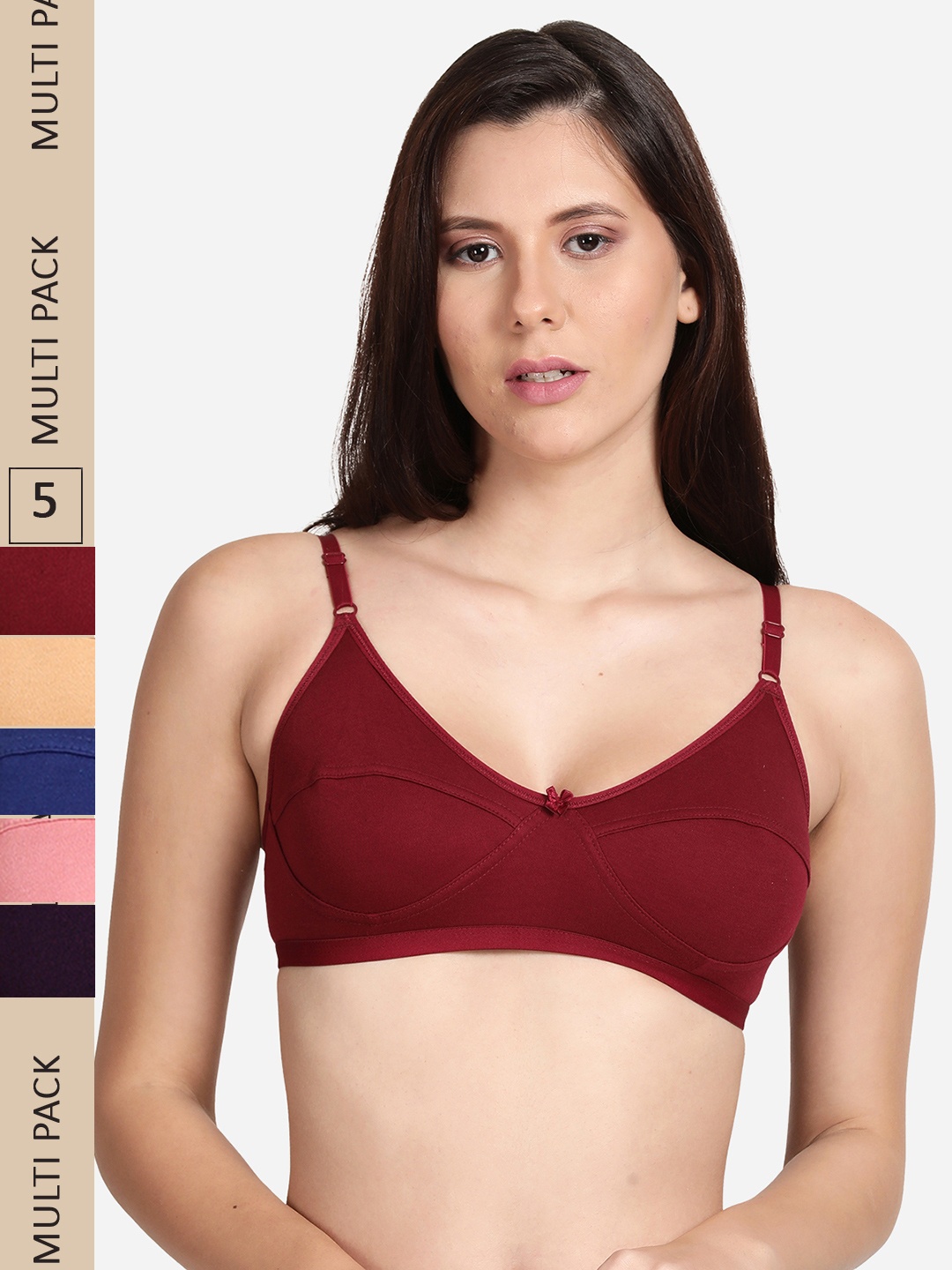 

shyaway Pack Of 5 Non-Wired Non Padded Bra, Nude