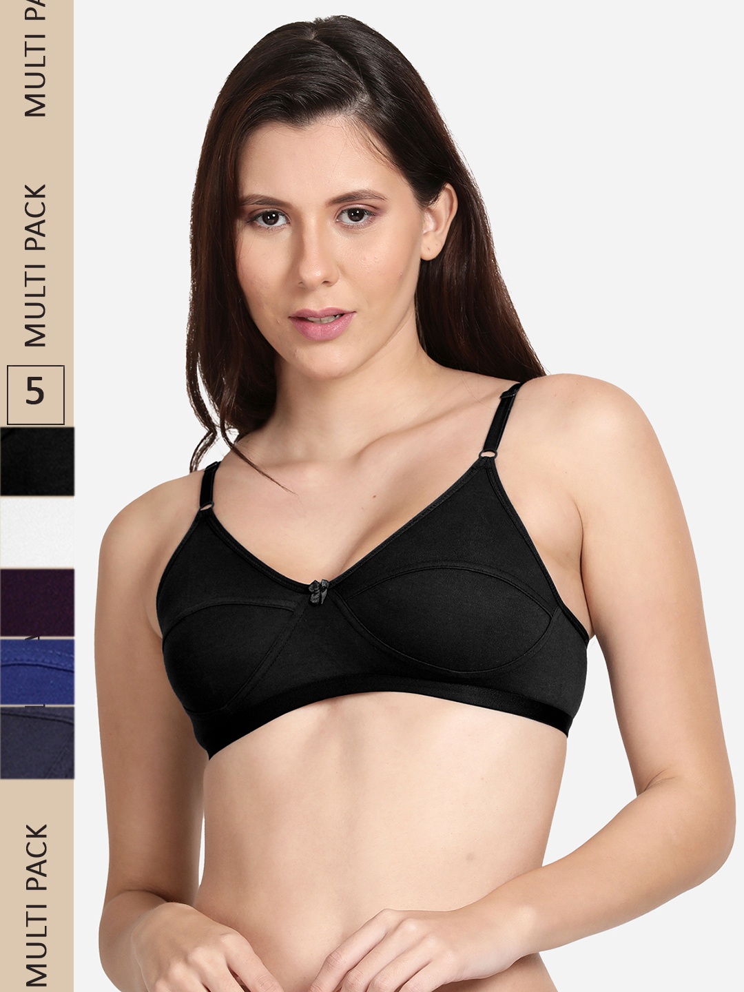 

shyaway Pack Of 5 Non Padded Everyday Bra, Purple
