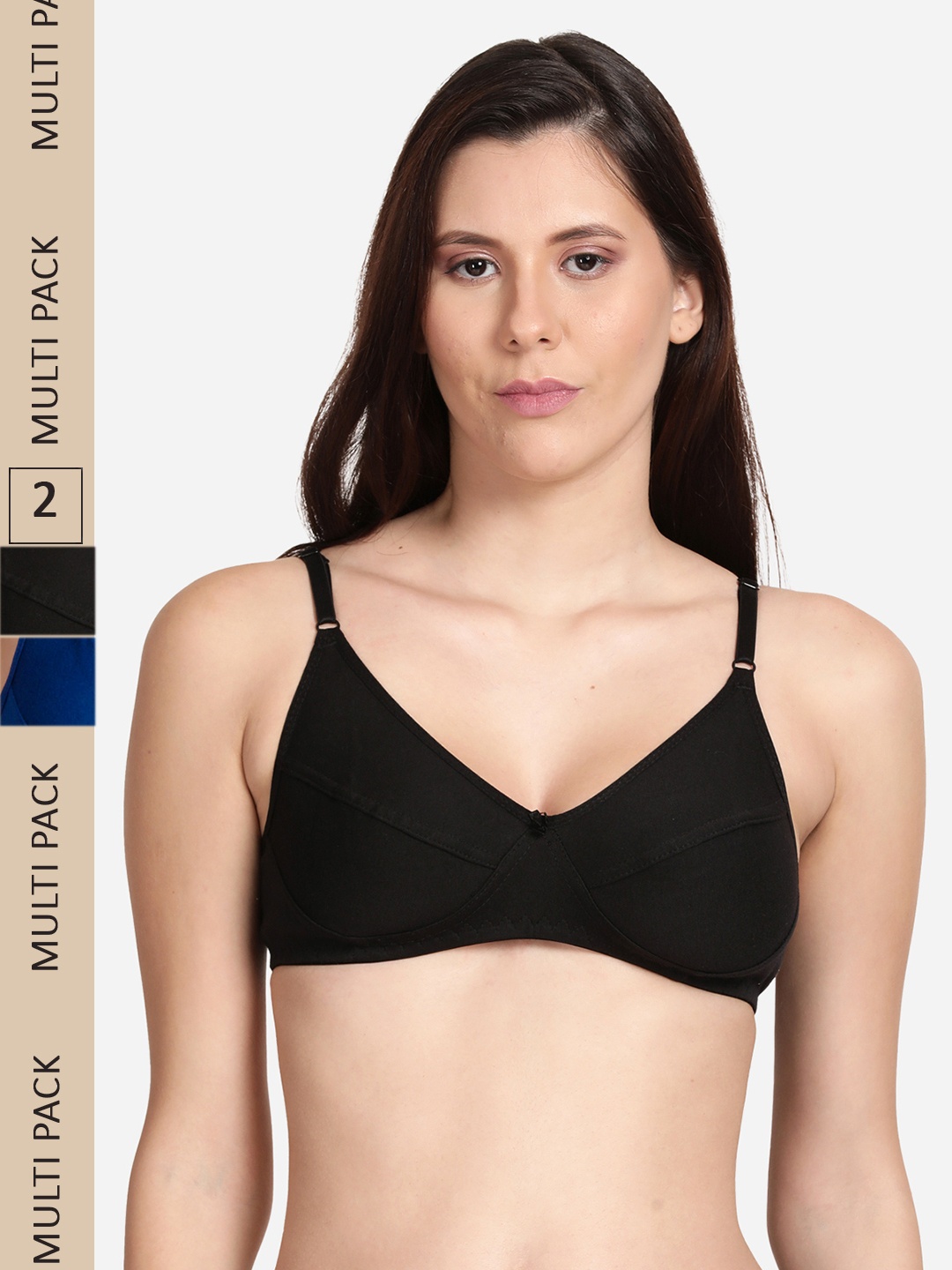 

shyaway Pack Of 2 Non Padded Everyday Bra, Black