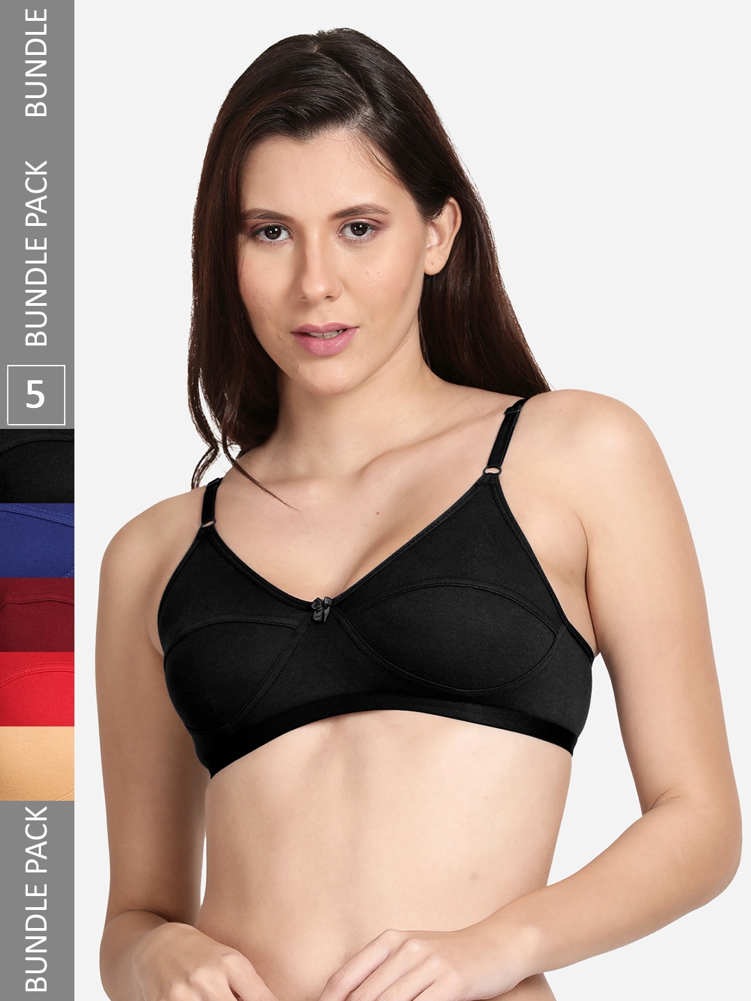 

shyaway Pack of 5 Cut & Sew Cotton Everyday Bra, Nude
