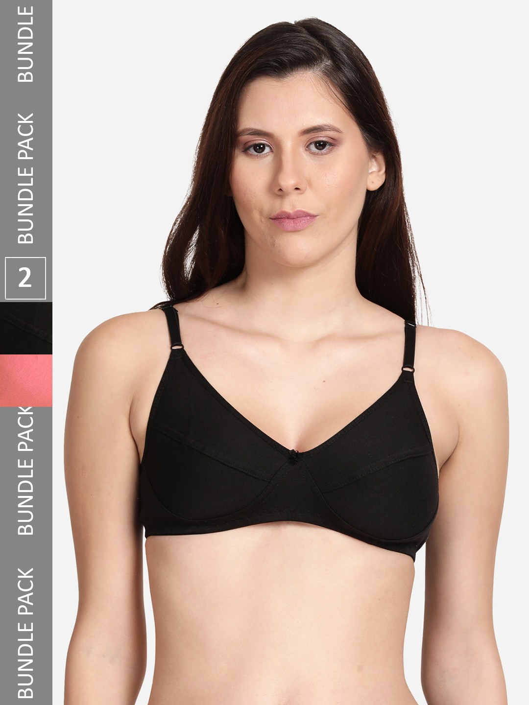 

shyaway Pack Of 2 Cotton Cut & Sew Everyday Bra, Navy blue