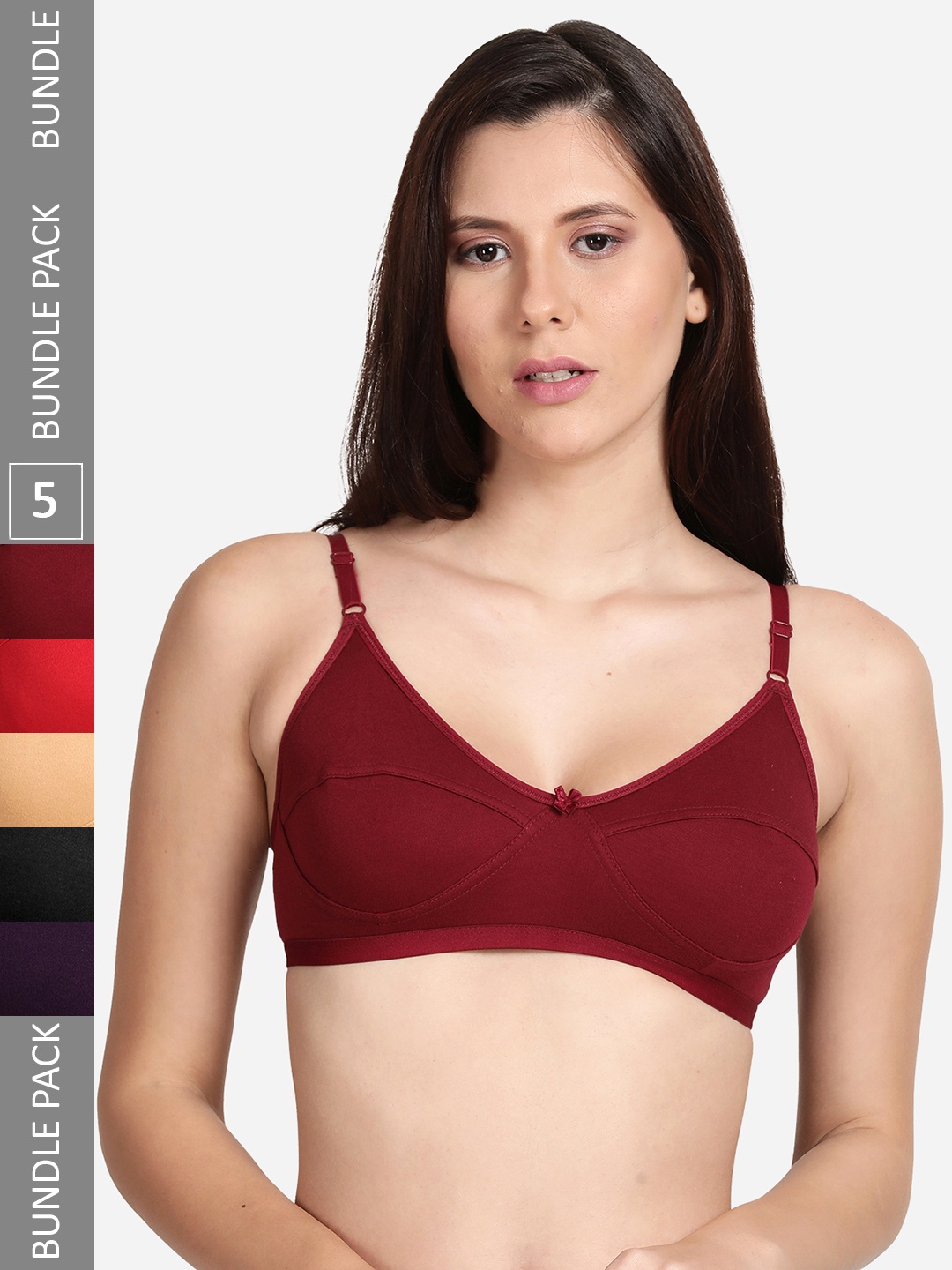 

shyaway Pack of 5 Cotton Cut & Sew Everyday Bra, Nude
