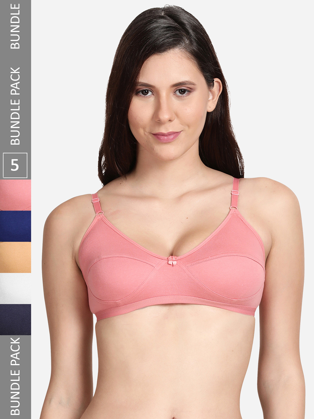 

shyaway Pack of 5 Cotton Cut & Sew Everyday Bra, Nude