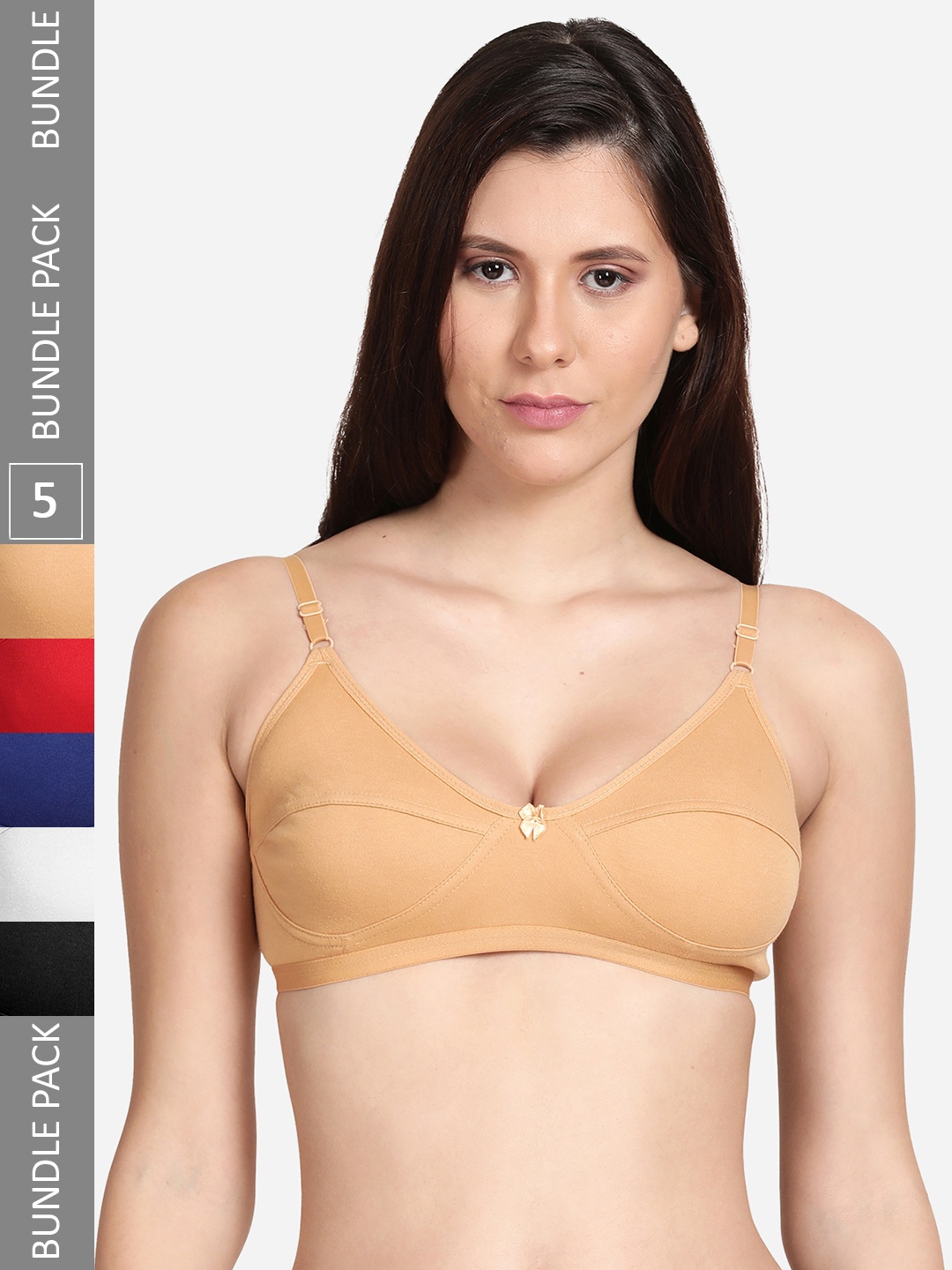 

shyaway Pack of 5 Cotton Cut & Sew Everyday Bra, Nude