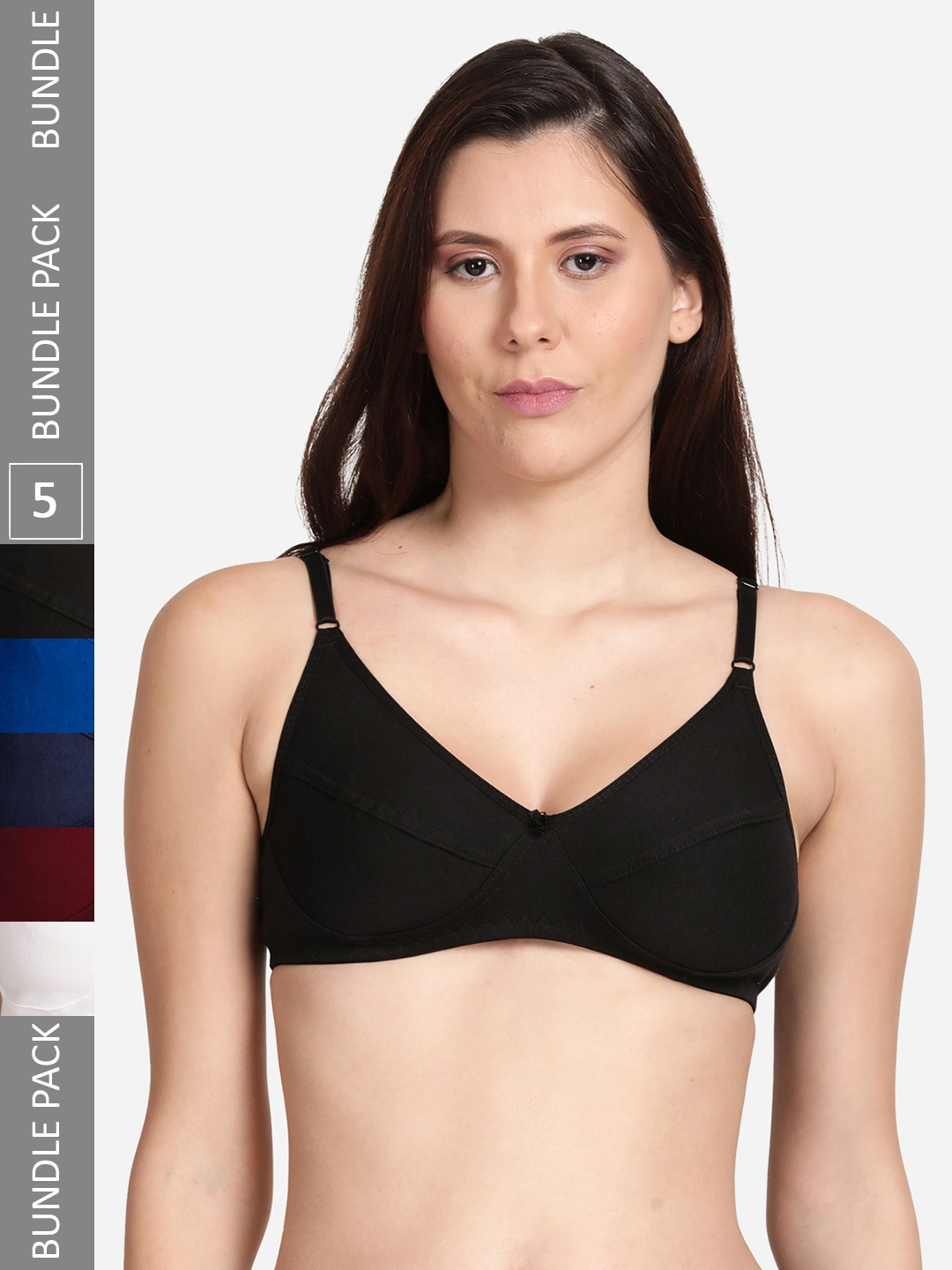 

shyaway Pack Of 5 Cotton Bra, Maroon