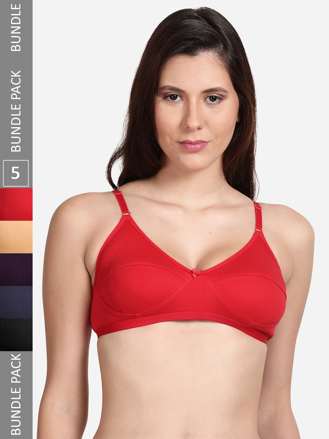 

shyaway Pack Of 5 Cotton Bra, Nude