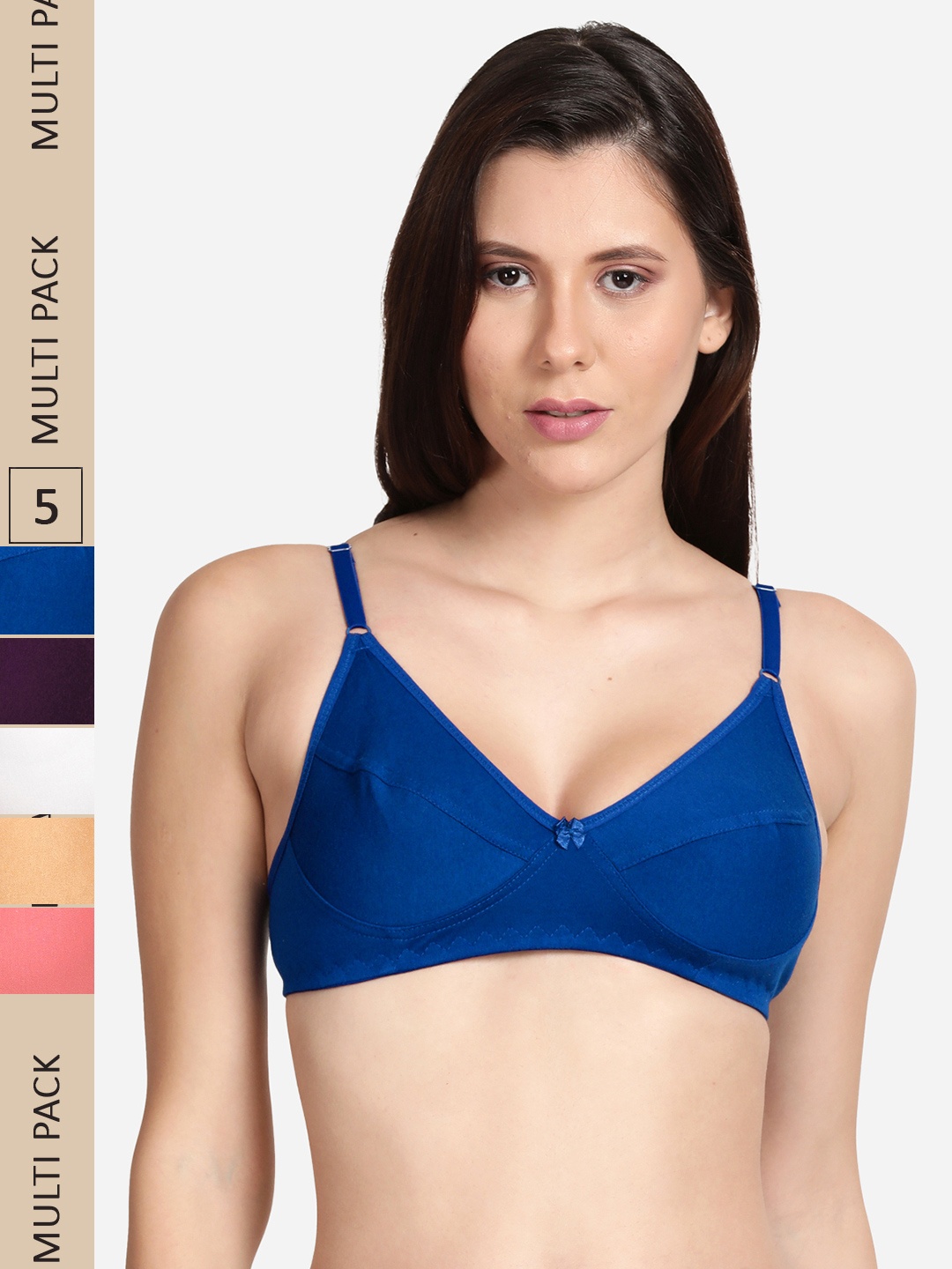 

shyaway Pack Of 5 Cotton Bra, Nude