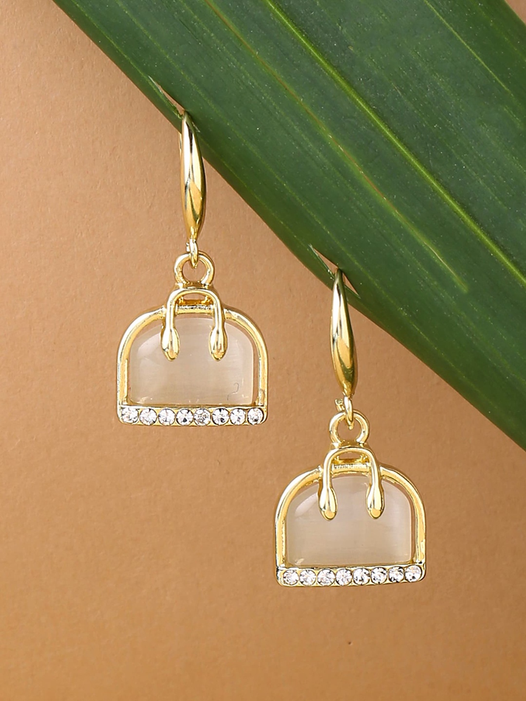 

Yellow Chimes Gold-Toned Contemporary Drop Earrings