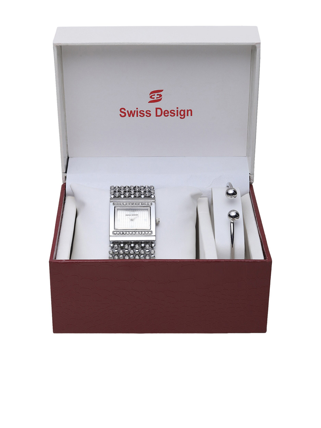 

Swiss Design Women Silver-Toned Watch Gift Set SD-Watch Gift Set-01