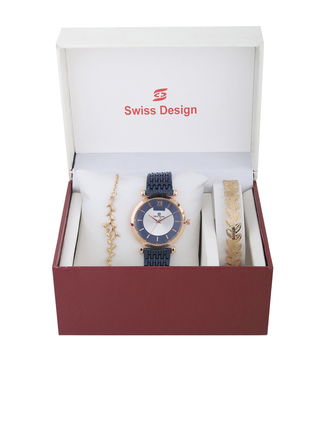 

Swiss Design Women Blue Watch Gift Set