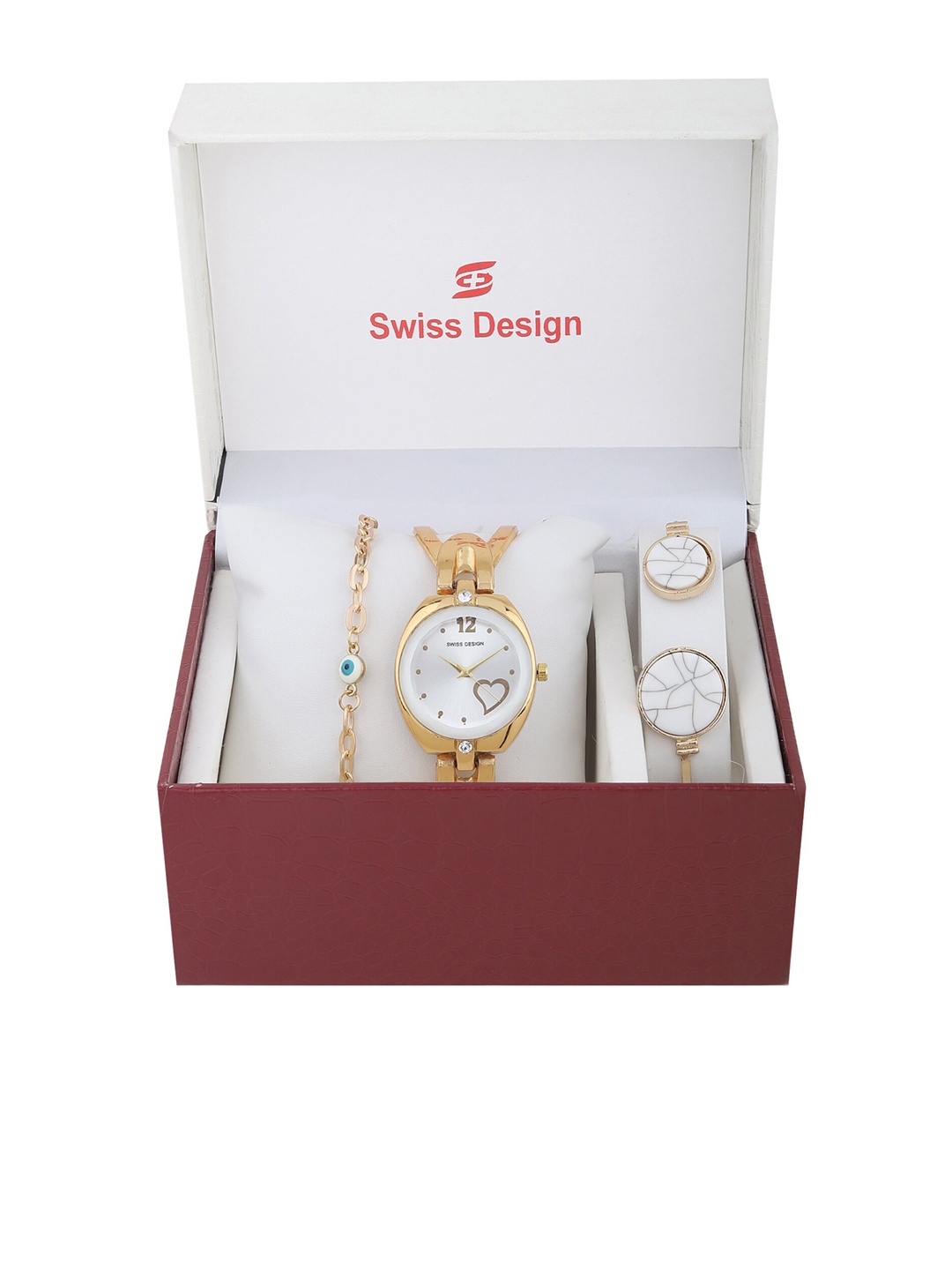 

Swiss Design Women White & Gold-Toned Solid Watch Gift Set SD-Watch Gift Set-40