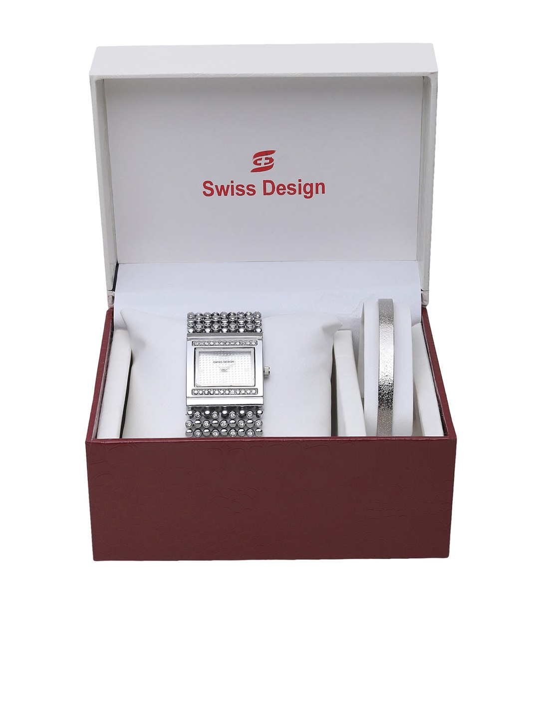 

Swiss Design Women Silver-Toned Solid Watch Gift Set SD-Watch Gift Set-02