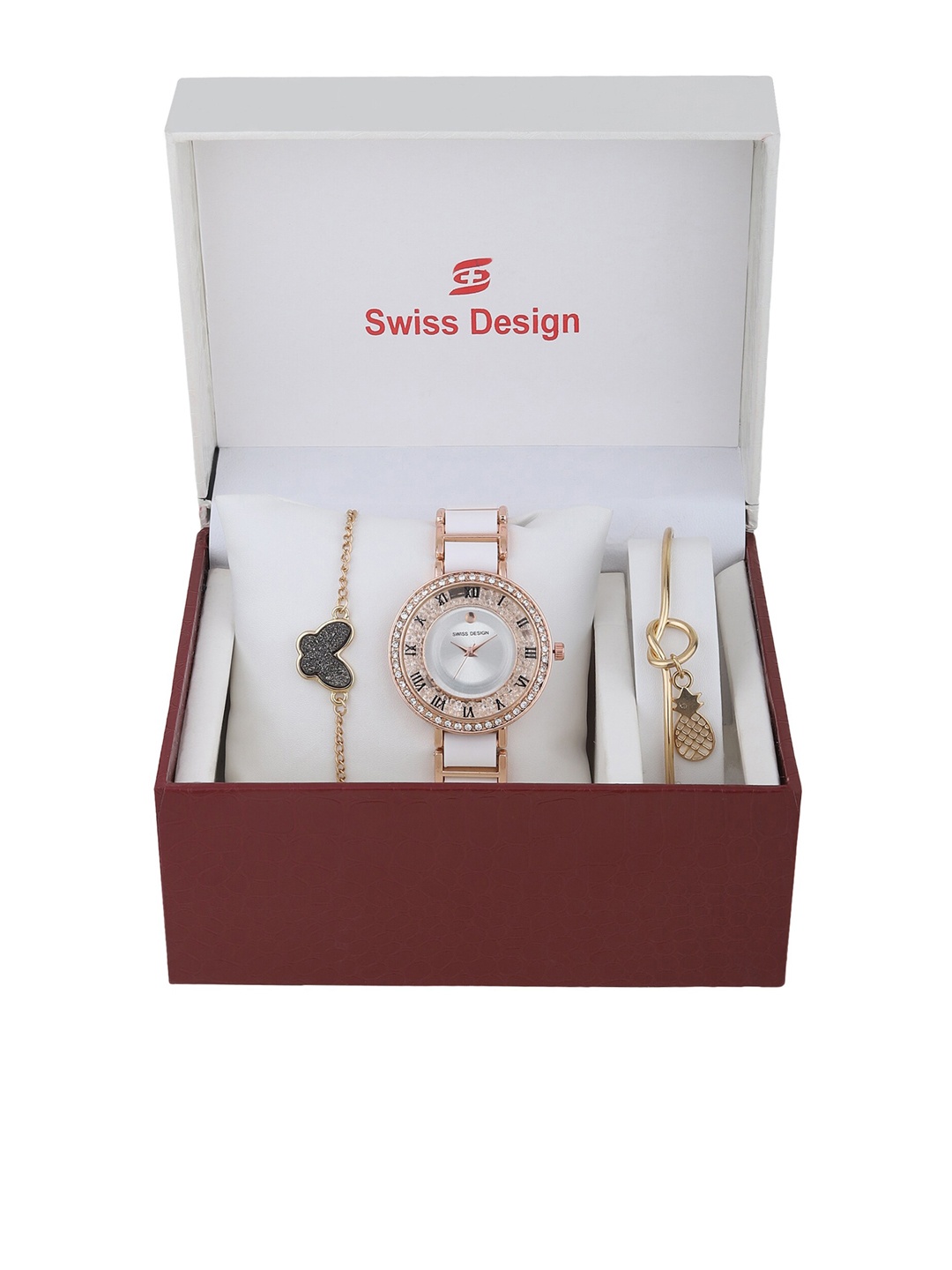 

Swiss Design Women Rose Gold-Toned Solid Watch Gift Set SD-Watch Gift Set-16