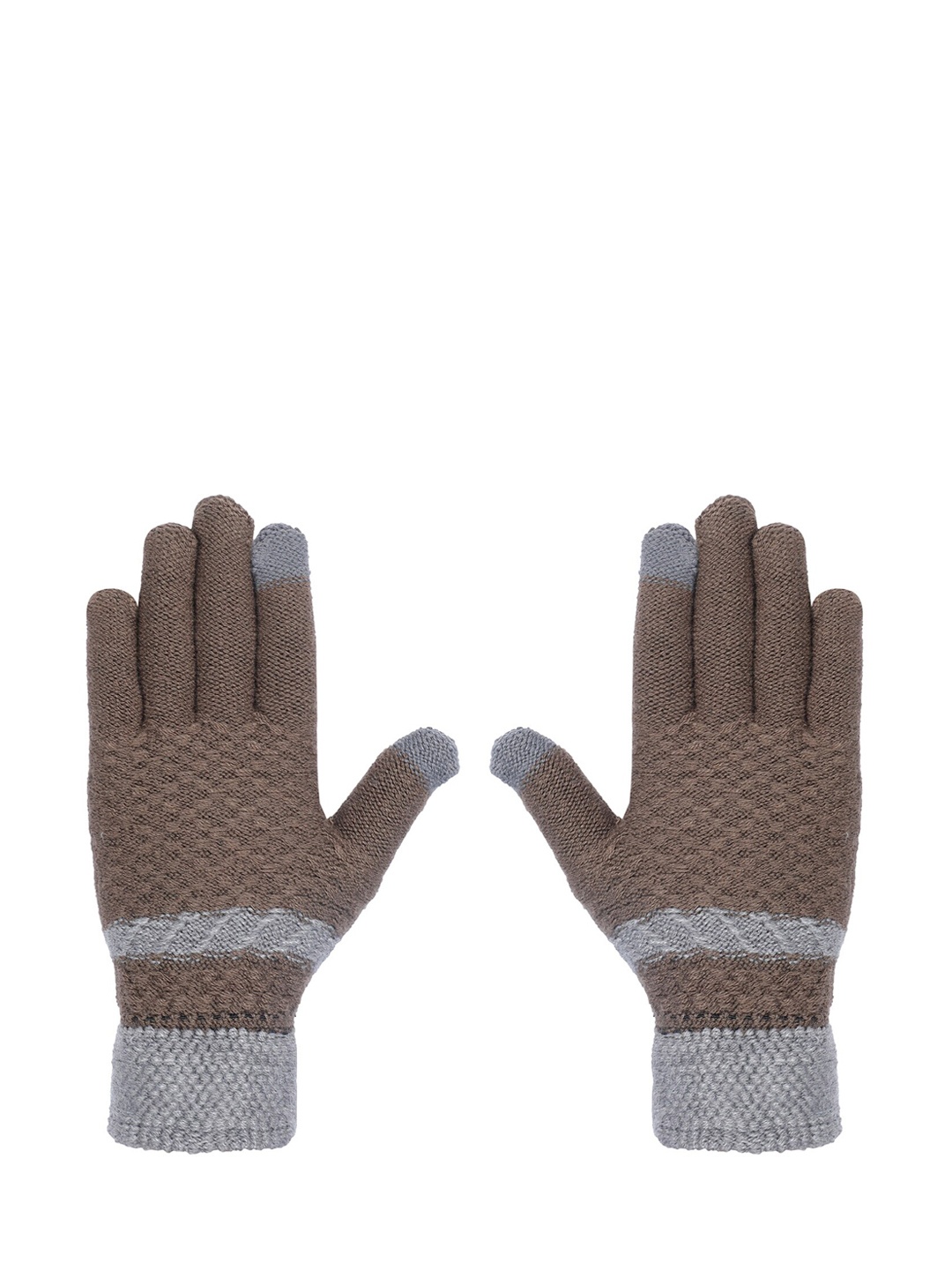 

LOOM LEGACY Men Brown Patterned Hand Gloves