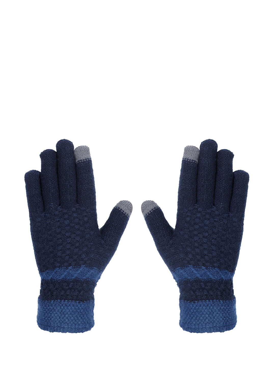 

LOOM LEGACY Men Navy Blue Patterned Hand Gloves