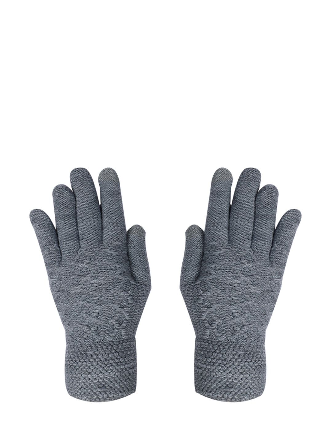 

LOOM LEGACY Men Grey Solid Hand Gloves