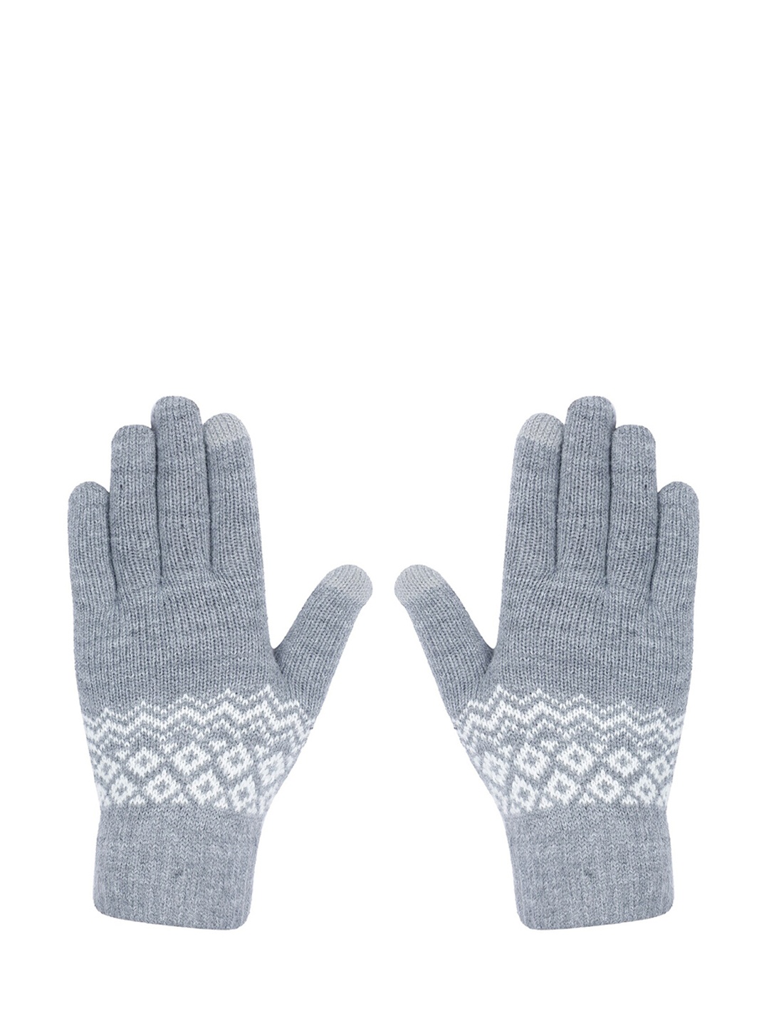 

LOOM LEGACY Men Grey Patterned Hand Gloves