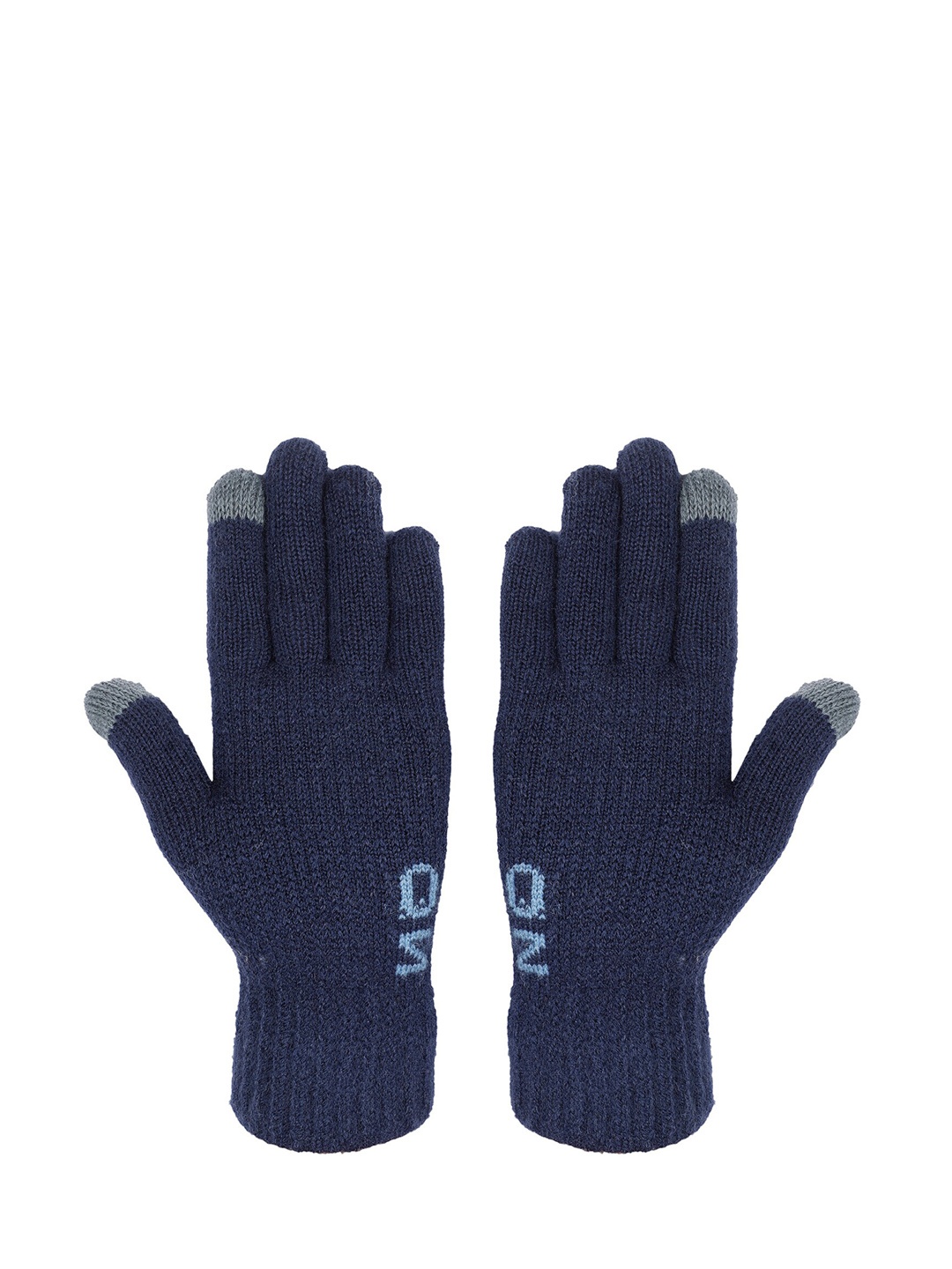 

LOOM LEGACY Men Navy Blue Patterned Acrylic Hand Gloves