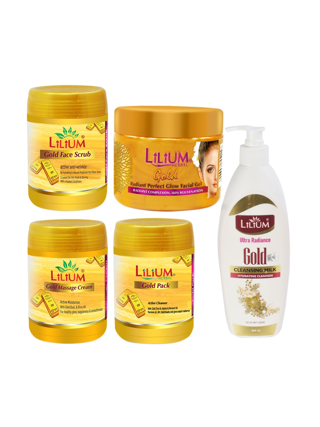 

Lilium Radiance Perfect Glow Facial Kit With Gold Cleansing Milk - 4.5Kg, Yellow