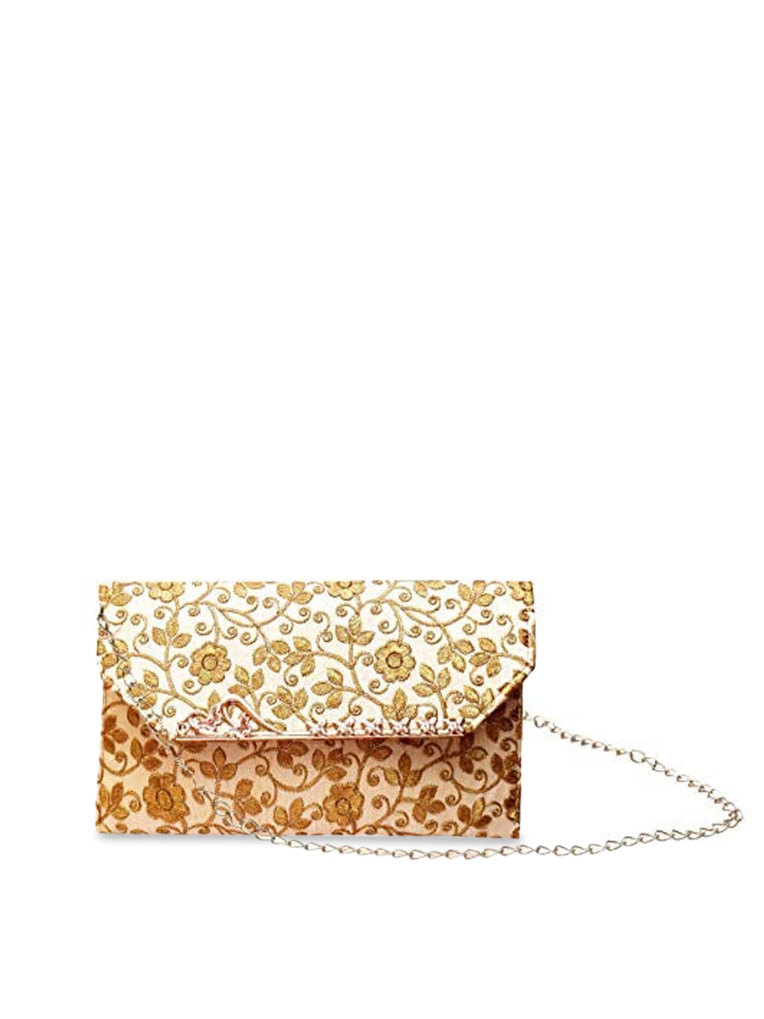 

DN Creation Gold-Toned Ethnic Motifs Printed PU Structured Sling Bag
