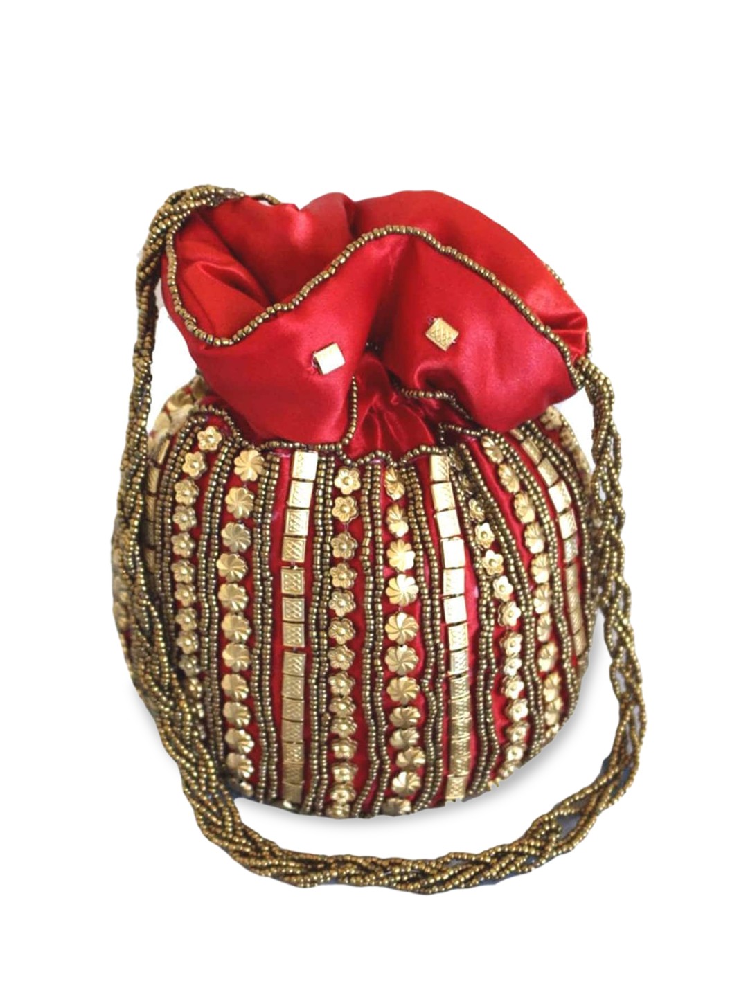 

DN Creation Red Ethnic Motifs PU Bucket Sling Bag