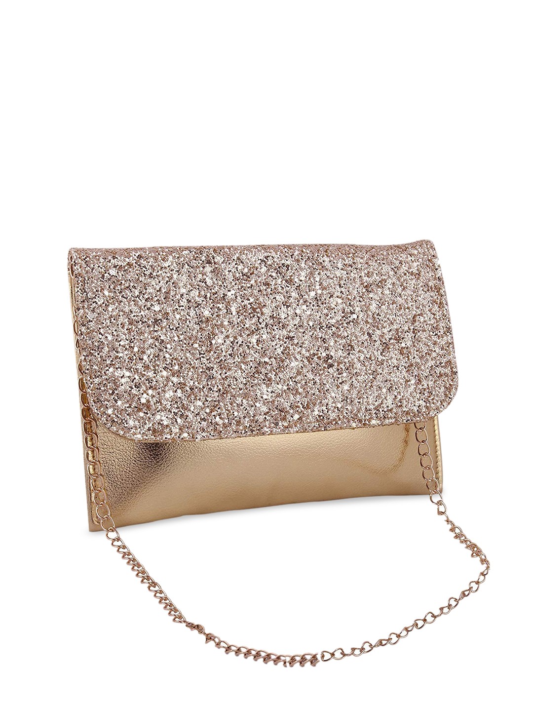 

DN Creation Gold-Toned Embellished PU Swagger Shoulder Bag