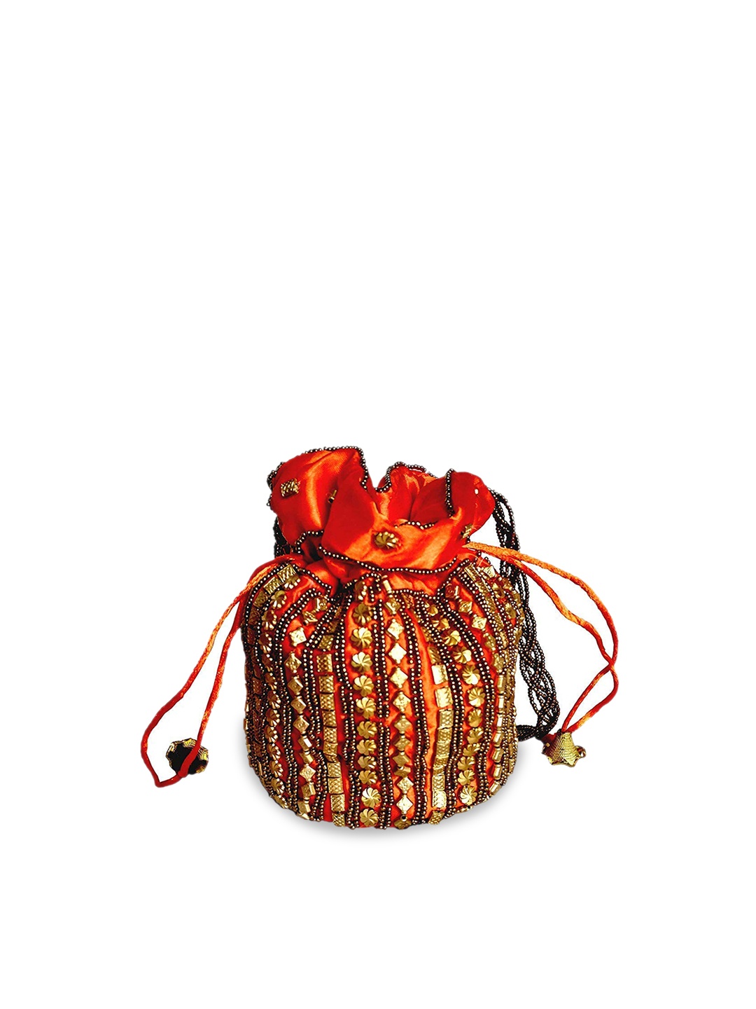 

DN Creation Orange Geometric Printed PU Oversized Bucket Shoulder Bag