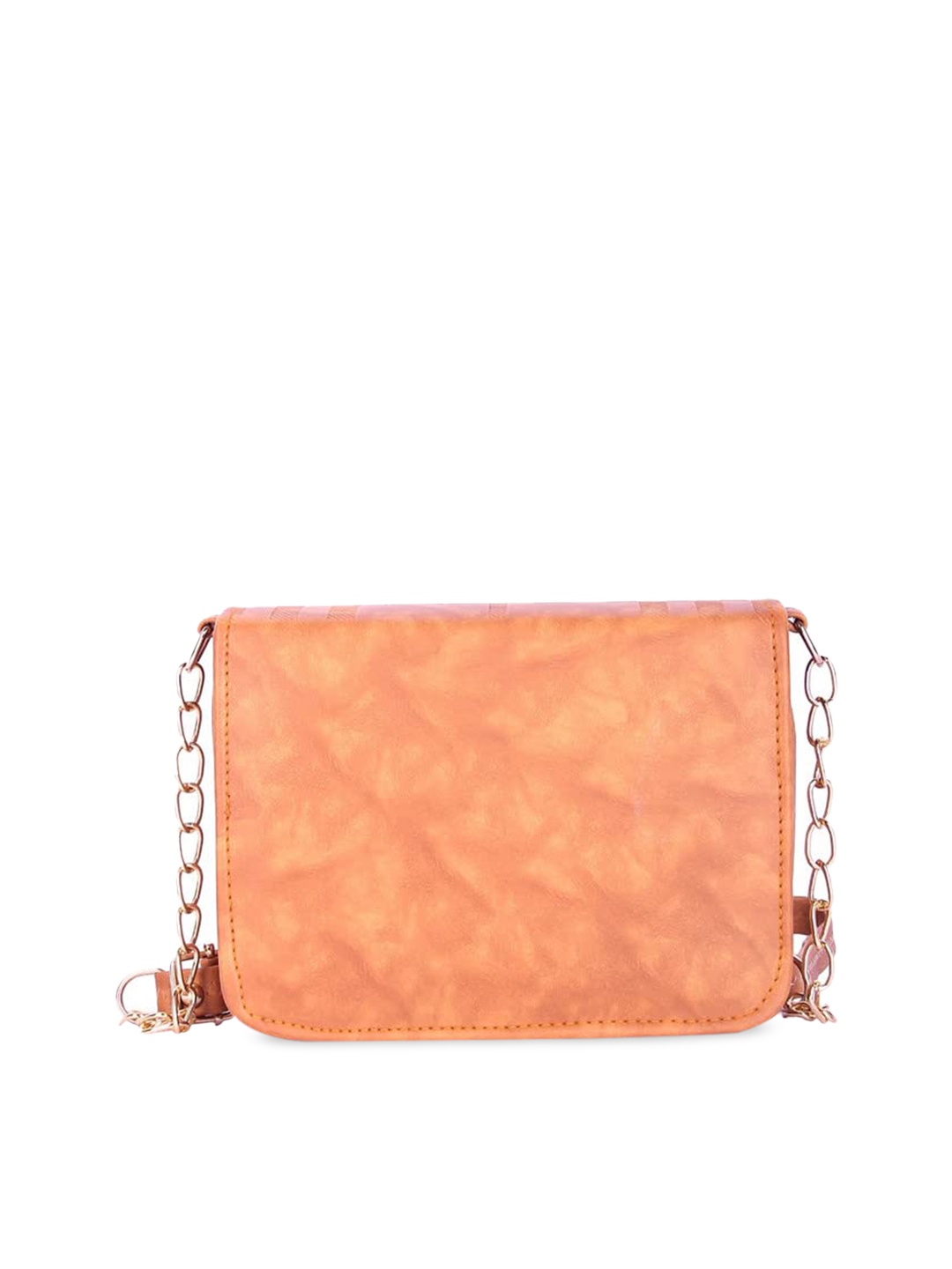 

DN Creation Tan PU Oversized Structured Sling Bag with Tasselled