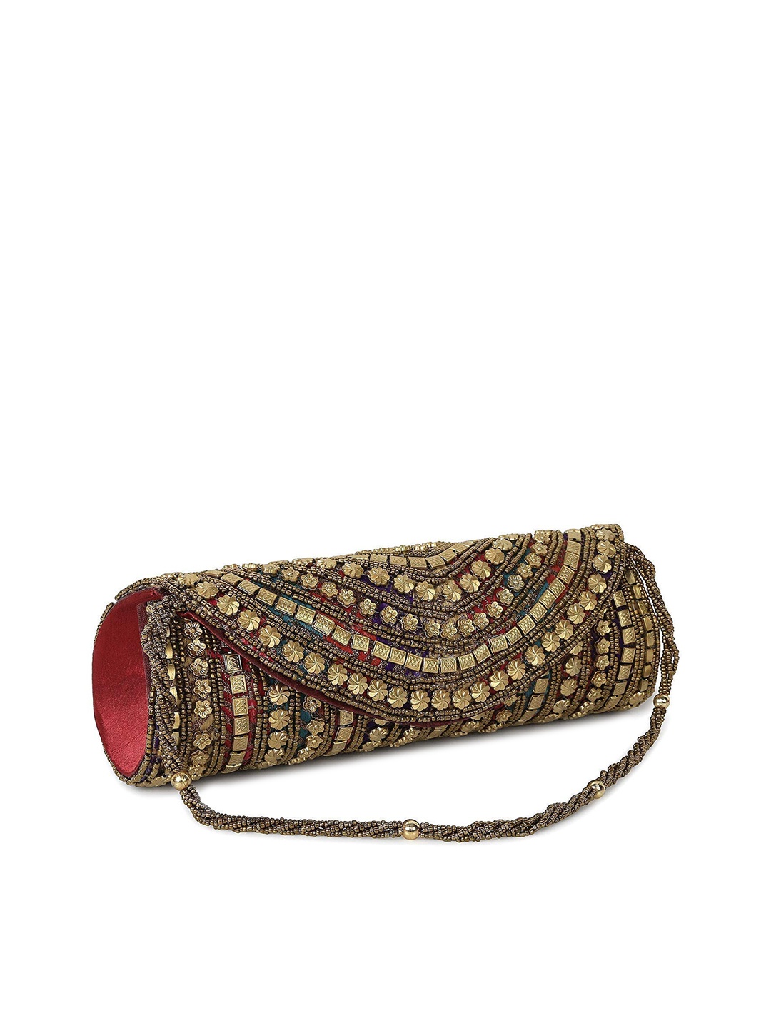 

DN Creation Multicoloured Embellished Structured Sling Bag, Multi