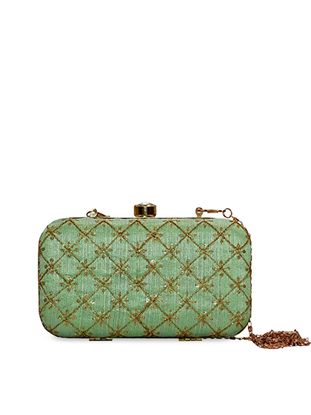 

DN Creation Green Textured PU Structured Satchel