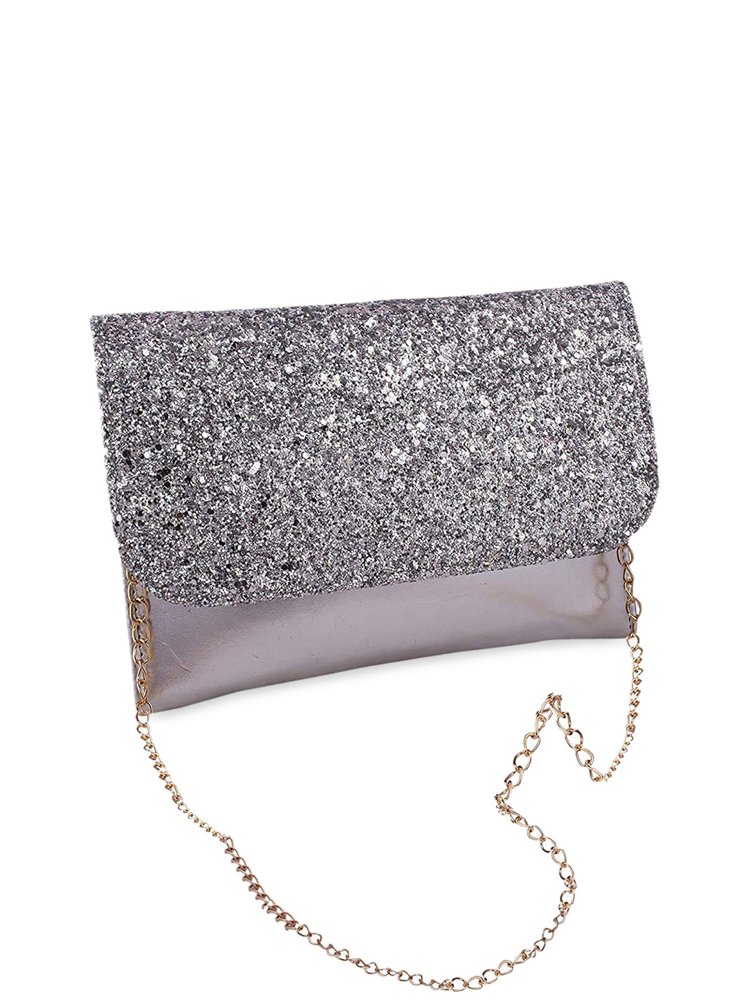 

DN Creation Silver-Toned PU Structured Sling Bag