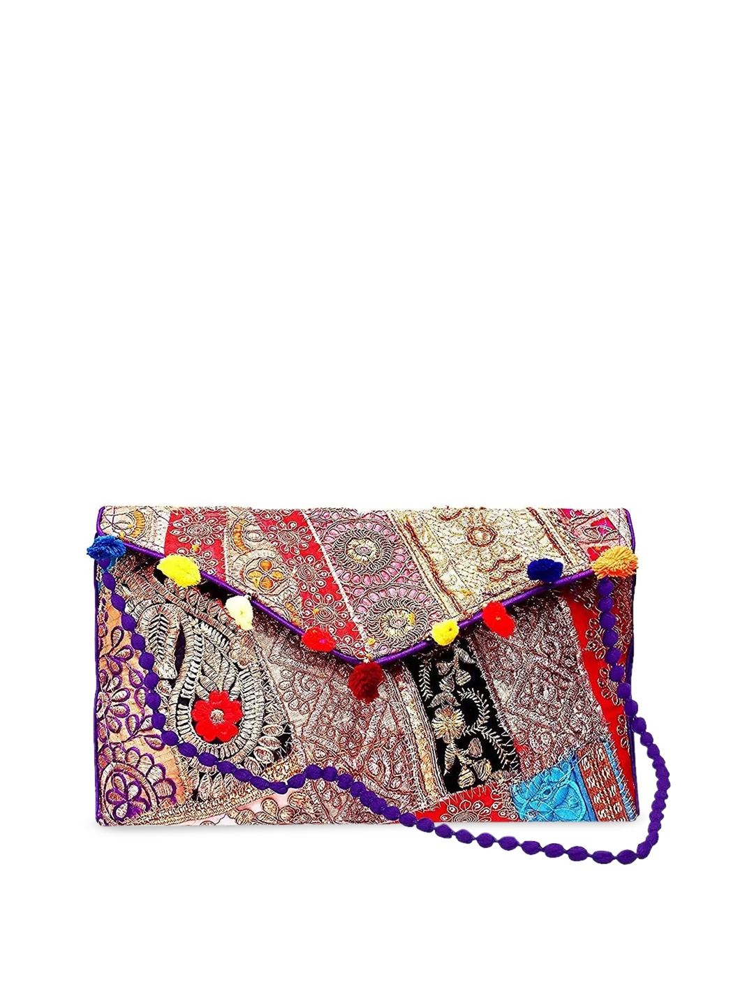 

DN Creation Blue Embellished PU Oversized Swagger Sling Bag