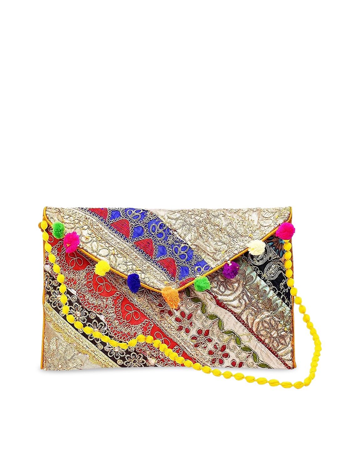 

DN Creation Green Embellished PU Oversized Structured Sling Bag