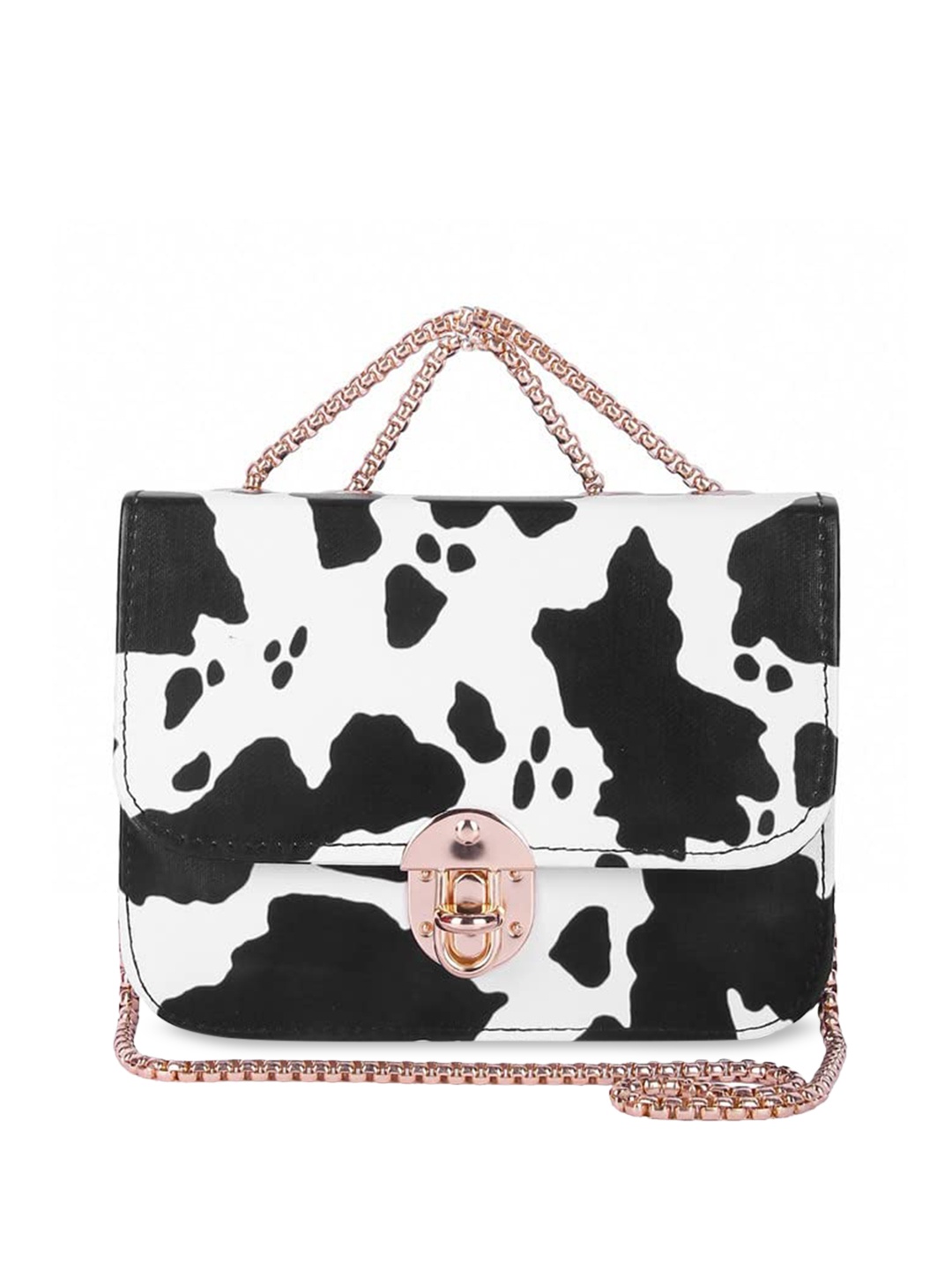 

DN Creation Black Printed PU Oversized Shopper Tote Bag with Cut Work