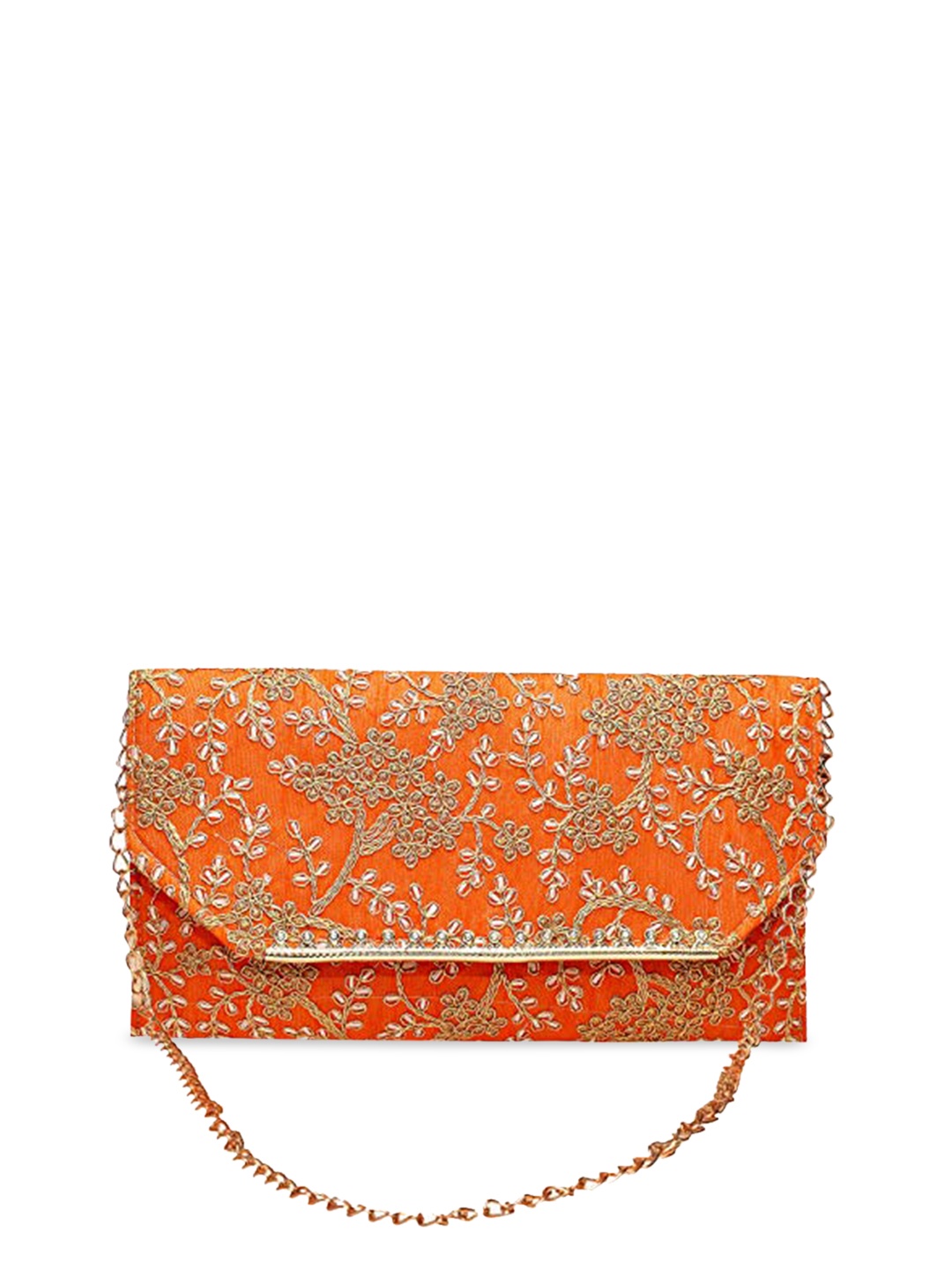 

DN Creation Orange PU Half Moon Sling Bag