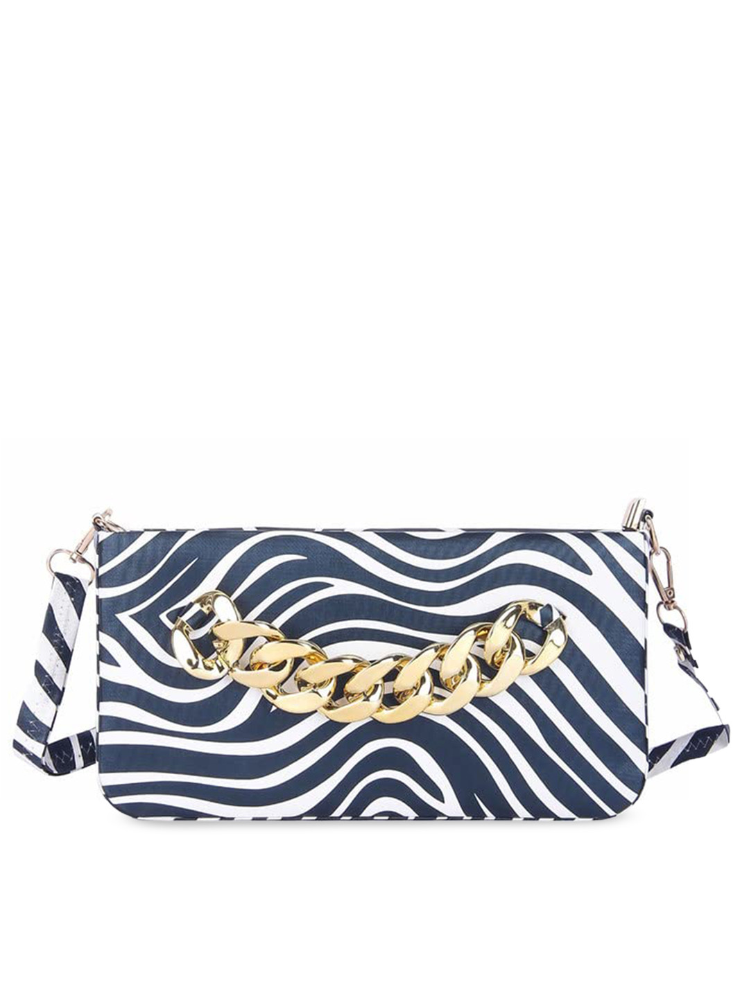 

DN Creation Transparent Printed PU Structured Sling Bag with Tasselled