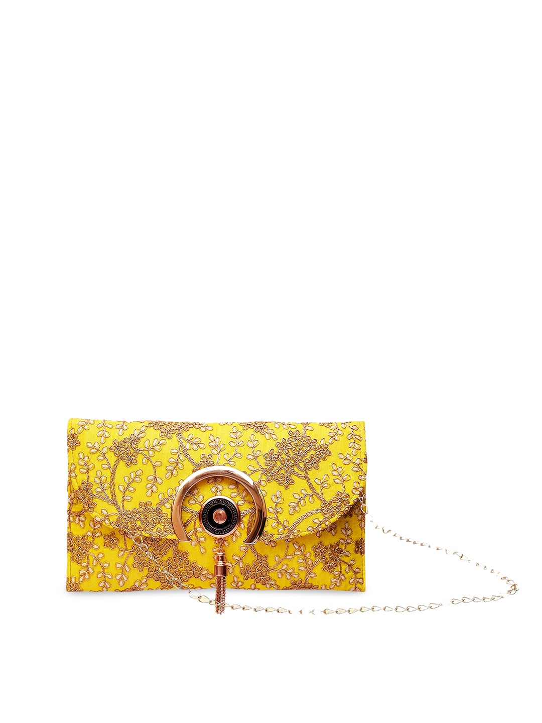 

DN Creation Orange Printed Shopper Sling Bag with Tasselled