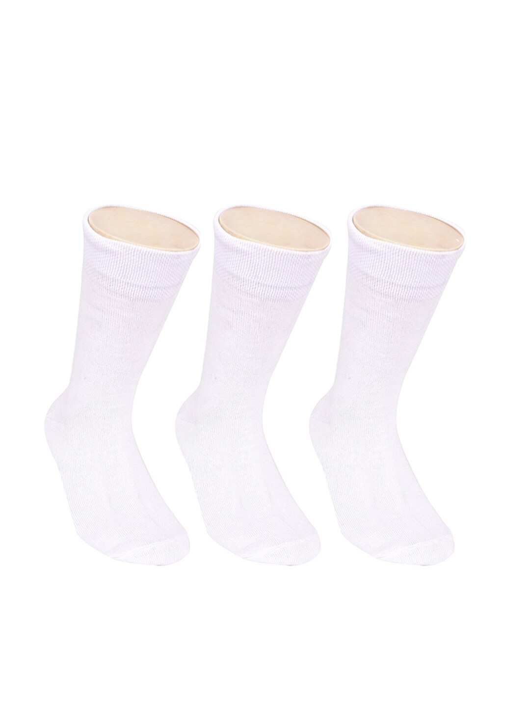 

FOOTPRINT Kids 3 Pairs Solid Anti Odour Organic Cotton Calf Length Bamboo School Socks, White