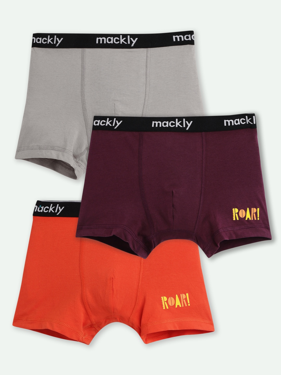 

mackly Boys Pack Of 3 Printed Boxer-Style Briefs, Red