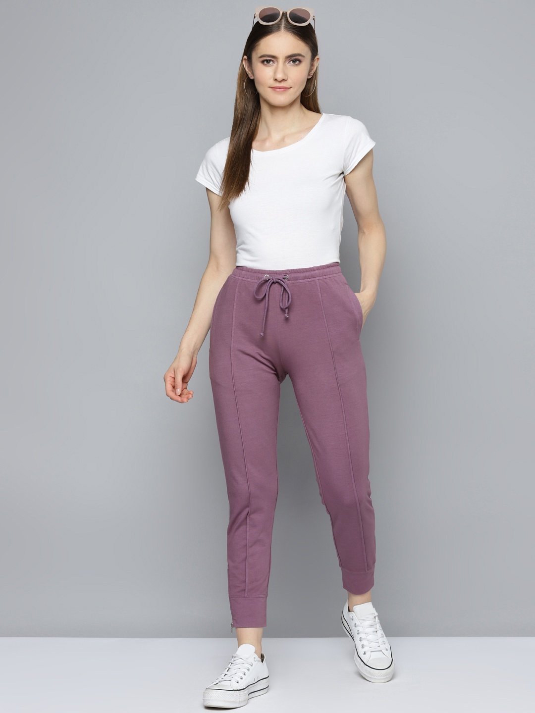 

VividArtsy Women Purple Relaxed Slim Fit Joggers