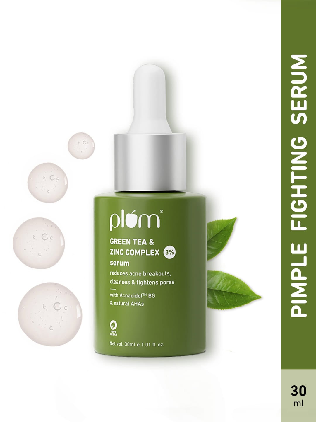 

Plum Green Tea & Zinc Complex 3% Serum With AcnacidolTM BG & natural AHAs, Na
