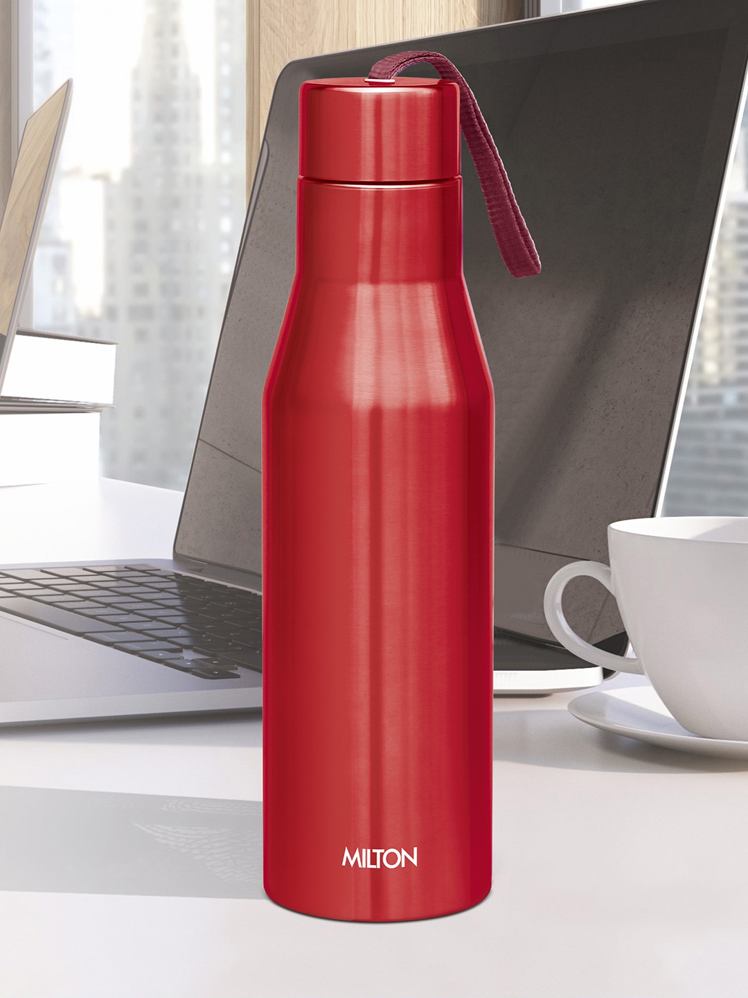 

Milton Red Solid Super 1000 Single Wall Stainless-Steel Leak Proof Water Bottle 1L