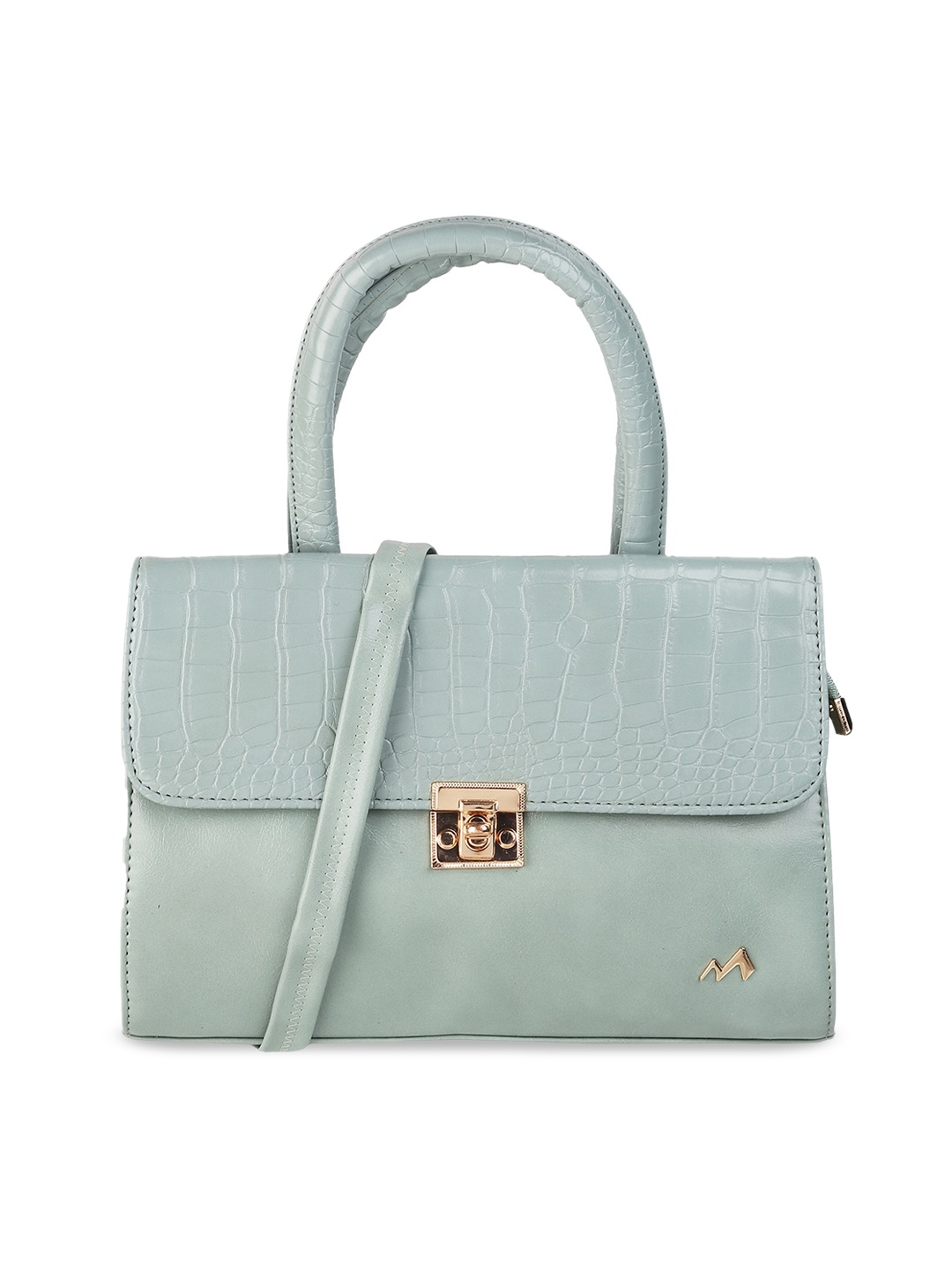 

Metro Green Animal Textured Bowling Handheld Bag with Quilted